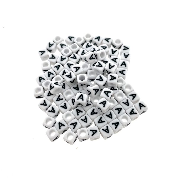 Paracord alfabet letter beads Wit A