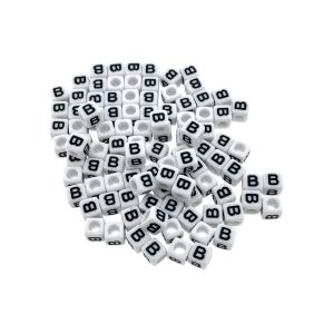 Paracord alfabet letter beads Wit B Paracord alfabet letter beads Wit B
