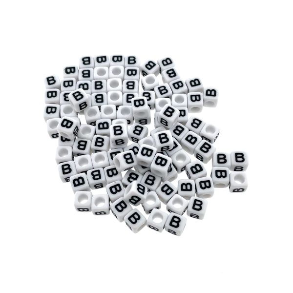 Paracord lettera dell'alfabeto perlina Bianco B Paracord lettera dell'alfabeto perlina Bianco B