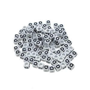 Paracord alfabet letter beads Wit D Paracord alfabet letter beads Wit D