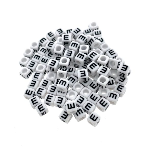 Paracord alfabet letter beads Wit E Paracord alfabet letter beads Wit E