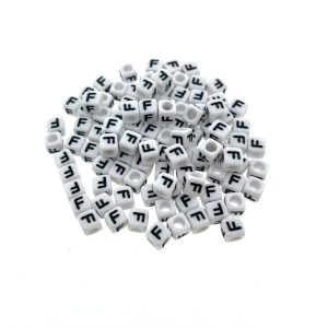 Paracord alfabet letter beads Wit F Paracord alfabet letter beads Wit F