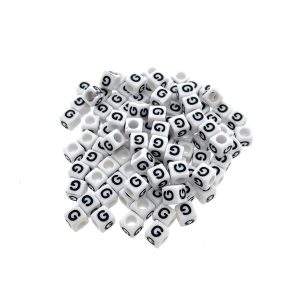 Paracord alfabet letter beads Wit G Paracord alfabet letter beads Wit G