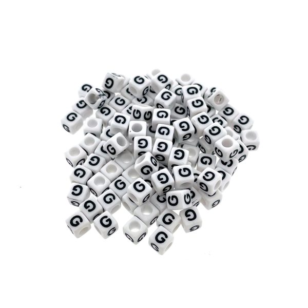 Paracord lettera dell'alfabeto perlina Bianco G