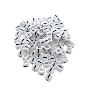 Paracord alfabet letter beads Wit I