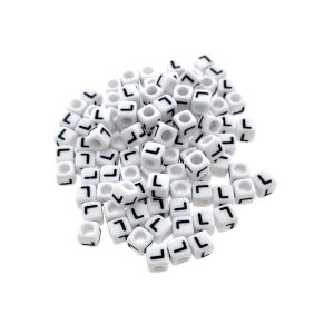 Paracord alfabet letter beads Wit L