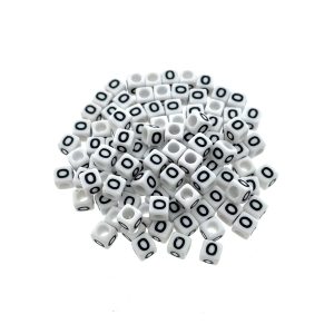 Paracord alfabet letter beads Wit O