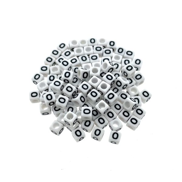 Paracord lettera dell'alfabeto perlina Bianco O