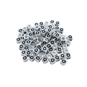 Paracord alfabet letter beads Wit Q