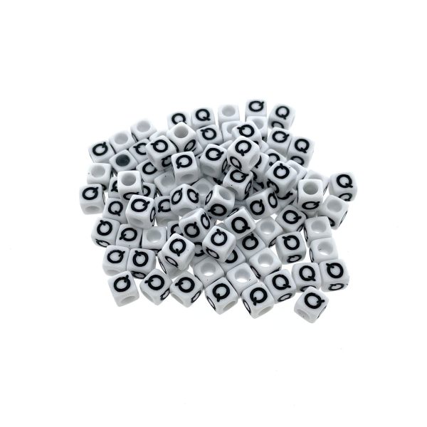 Paracord lettera dell'alfabeto perlina Bianco Q