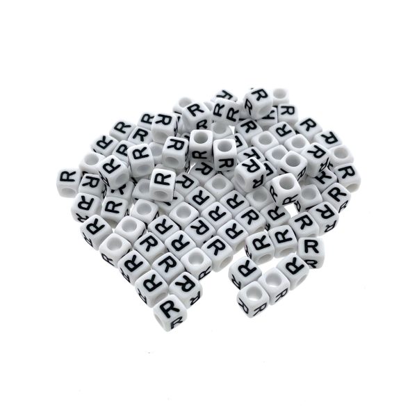 Paracord alfabet letter beads Wit R Paracord alfabet letter beads Wit R