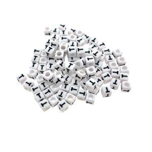 Paracord alfabet letter beads Wit T