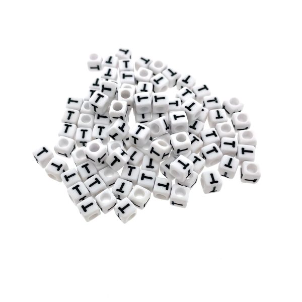 Paracord alfabet letter beads Wit T Paracord alfabet letter beads Wit T