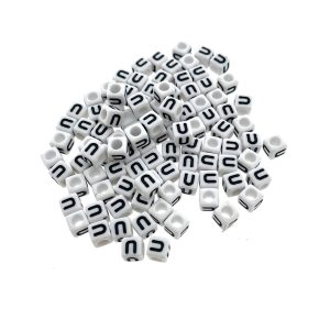 Paracord alfabet letter beads Wit U