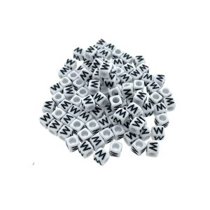 Paracord alfabet letter beads Wit W