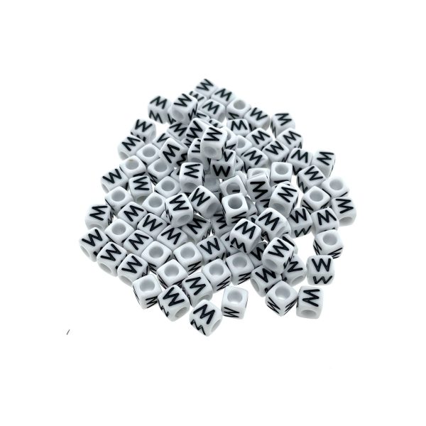 Paracord lettera dell'alfabeto perlina Bianco W