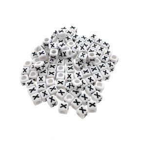 Paracord alfabet letter beads Wit X