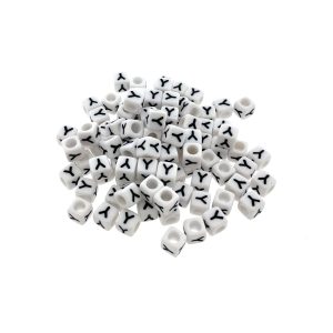 Paracord alfabet letter beads Wit Y