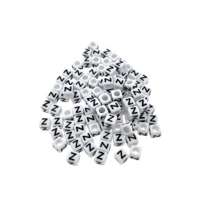 Paracord alfabet letter beads Wit Z