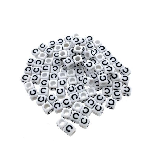 Paracord alfabet letter beads Wit C