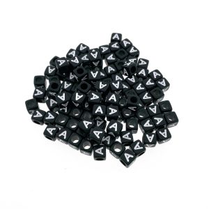 Paracord alfabet letter beads Zwart A Paracord alfabet letter beads Zwart A