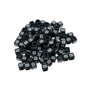 Paracord alfabet letter beads Zwart B Paracord alfabet letter beads Zwart B