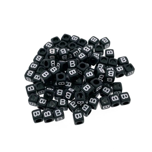 Paracord lettera dell'alfabeto perlina Nero B Paracord lettera dell'alfabeto perlina Nero B