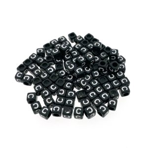 Paracord alfabet letter beads Zwart C Paracord alfabet letter beads Zwart C