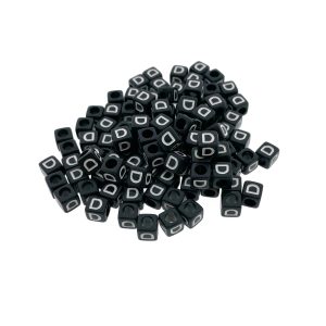 Paracord alfabet letter beads Zwart D Paracord alfabet letter beads Zwart D