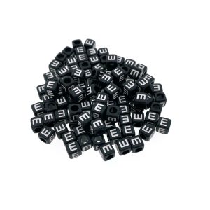 Paracord alfabet letter beads Zwart E Paracord alfabet letter beads Zwart E