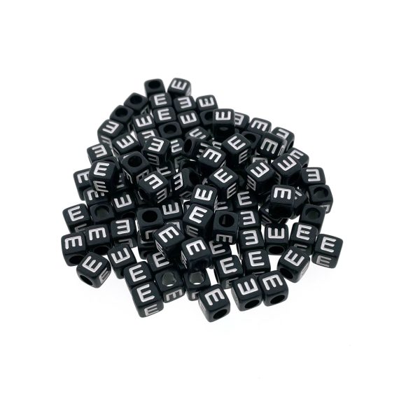 Paracord lettera dell'alfabeto perlina Nero E Paracord lettera dell'alfabeto perlina Nero E