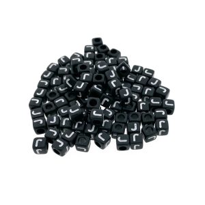Paracord alfabet letter beads Zwart J Paracord alfabet letter beads Zwart J