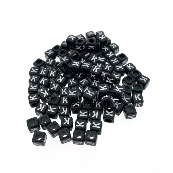 Paracord lettera dell'alfabeto perlina Nero K Paracord lettera dell'alfabeto perlina Nero K