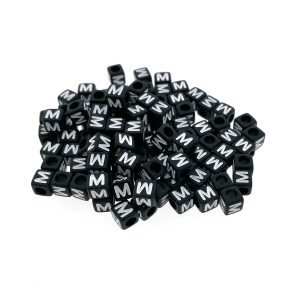 Paracord alfabet letter beads Zwart M Paracord alfabet letter beads Zwart M