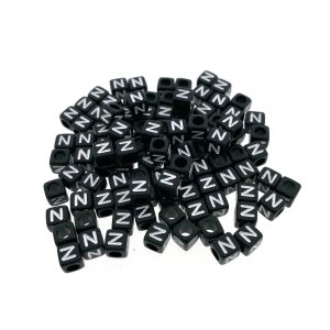 Paracord alfabet letter beads Zwart N Paracord alfabet letter beads Zwart N