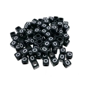 Paracord alfabet letter beads Zwart O Paracord alfabet letter beads Zwart O