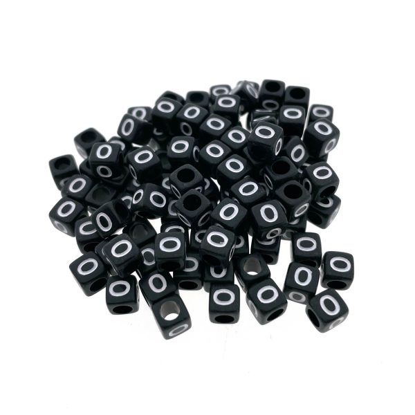 Paracord alfabet letter beads Zwart O