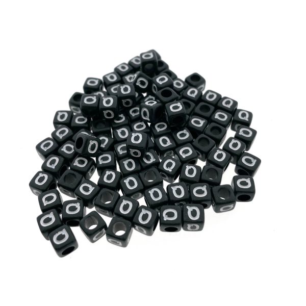 Paracord lettera dell'alfabeto perlina Nero Q Paracord lettera dell'alfabeto perlina Nero Q