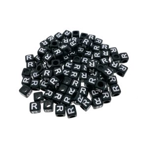 Paracord alfabet letter beads Zwart R Paracord alfabet letter beads Zwart R