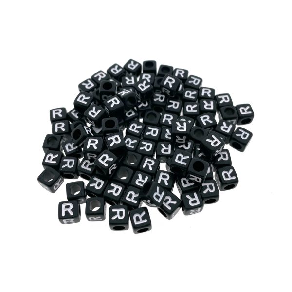 Paracord alfabet letter beads Zwart R