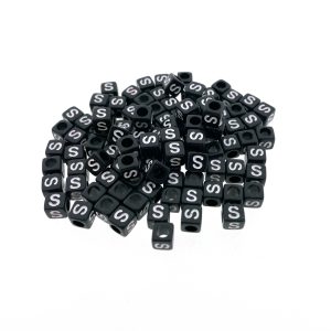 Paracord alfabet letter beads Zwart S Paracord alfabet letter beads Zwart S