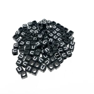 Paracord alfabet letter beads Zwart U Paracord alfabet letter beads Zwart U