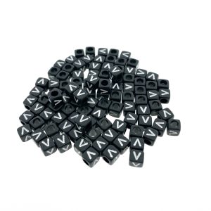 Paracord alfabet letter beads Zwart V Paracord alfabet letter beads Zwart V