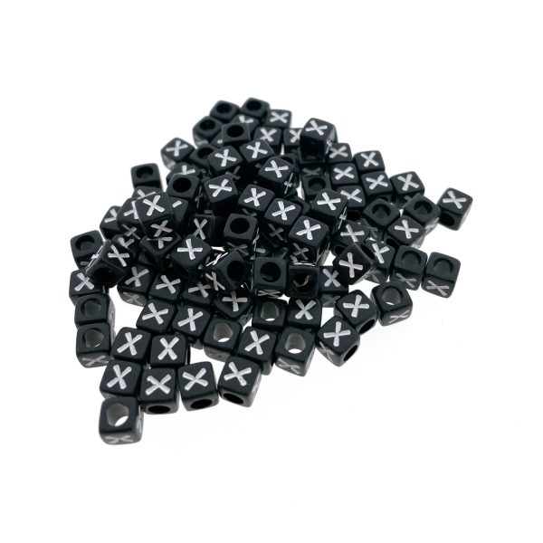 Paracord lettera dell'alfabeto perlina Nero X Paracord lettera dell'alfabeto perlina Nero X