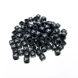 Paracord alfabet letter beads Zwart Y Paracord alfabet letter beads Zwart Y