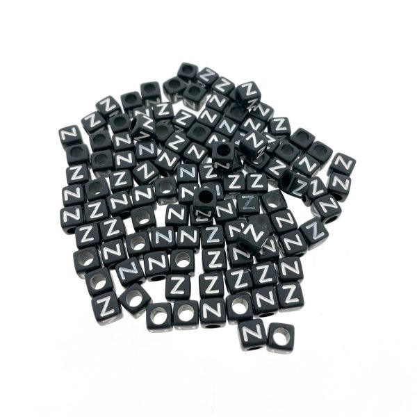 Paracord alfabet letter beads Zwart Z