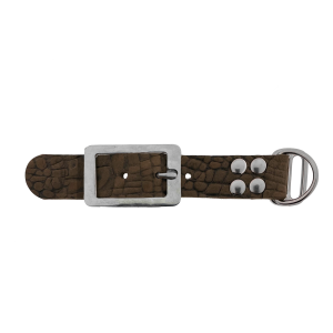 pelle di bufalo adapter 25MM Croco motief Bruin/RVS pelle di bufalo adapter 25MM Croco motief Bruin/RVS
