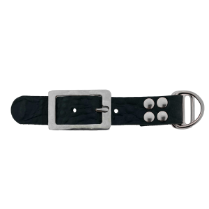 pelle di bufalo adapter 25MM Croco motief Zwart/RVS