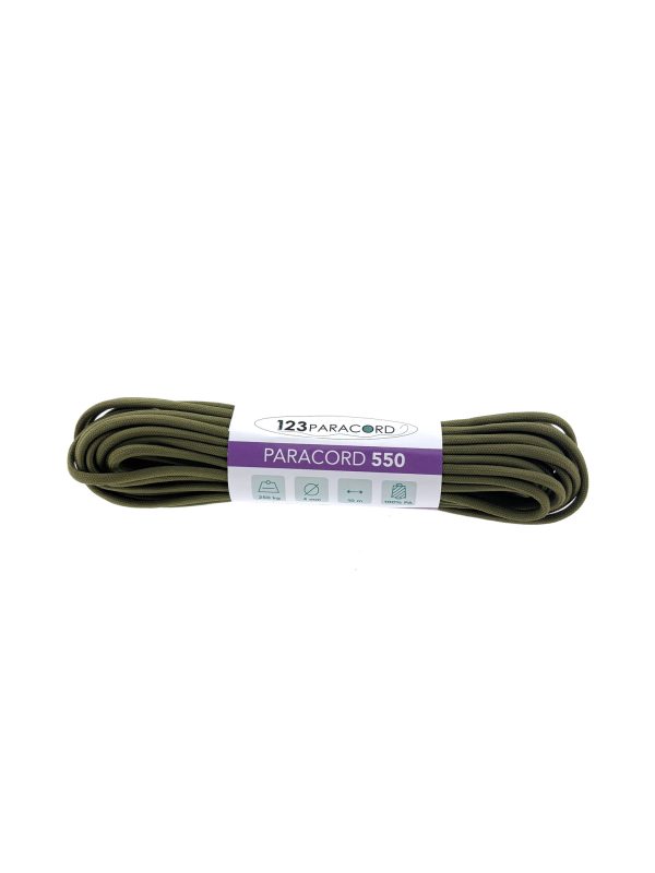 Paracord 550 type III Moss - 10 mtr Paracord 550 tipo III Moss - 10 mtr