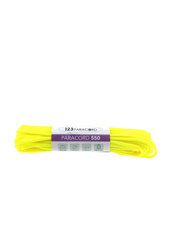 Paracord 550 type III Ultra Neon Geel - 10 mtr Paracord 550 tipo III Ultra Neon Giallo - 10 mtr